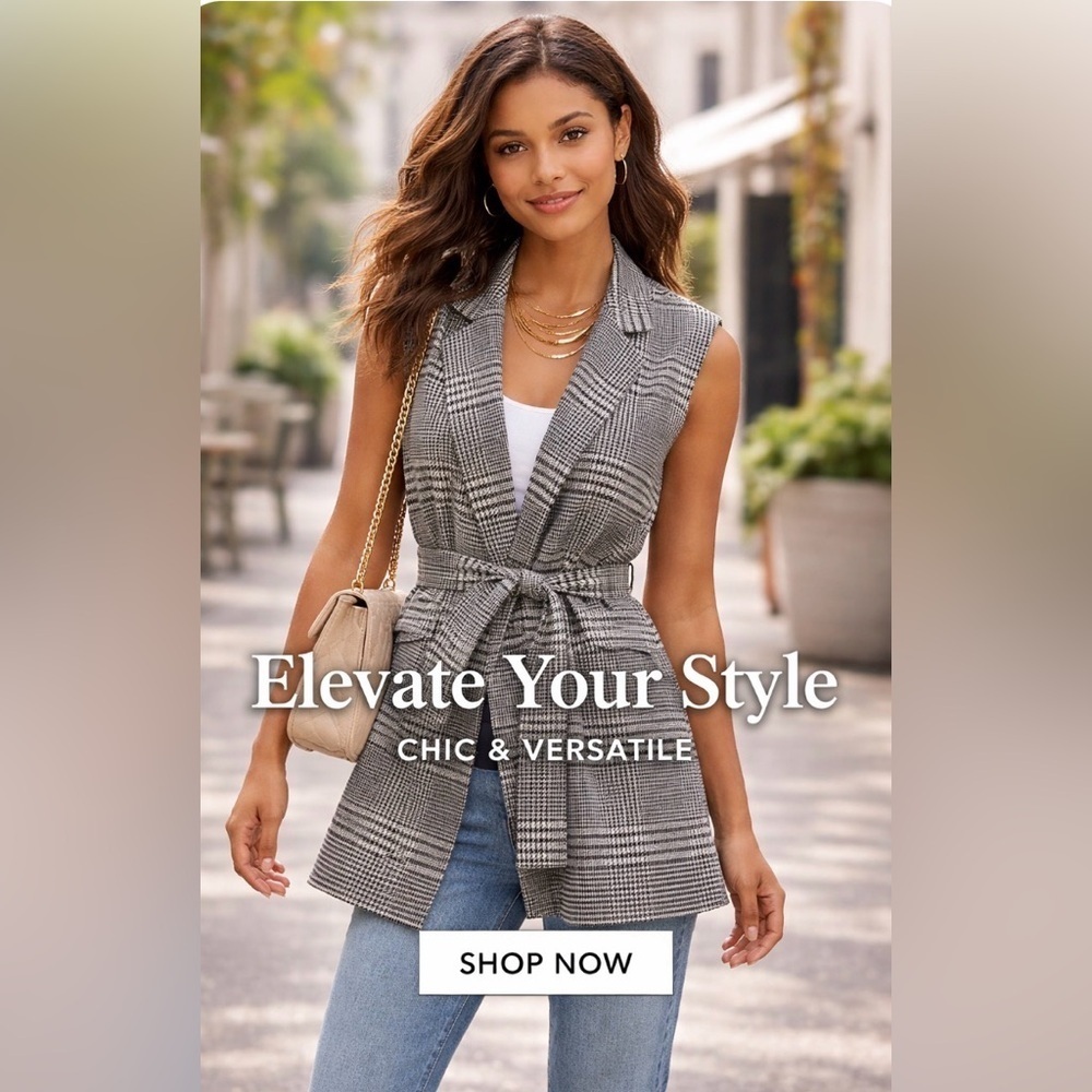 Vilagallo Vest Long Plaid